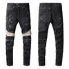 Mens Designer Jean Man Distressed Ripped Skinny Cowboy Pant AI Jeans Rock Revival Trousers Straight Slim Elastic Denim Fit Moto Biker Pants Trendy Streetwears FAN