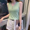 Damestanks Casual v-hals mouwloos vest dames gebreide slanke ijs zijden camisole top 2023 zomer Koreaanse stijl bovenkleding kort