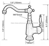 Grifos de lavabo de baño, grifo monomando de cobre rojo antiguo, grifo mezclador de lavabo con caño giratorio y agua fría Bnf396
