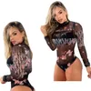 Dameszwemkleding groothandel DD7779 Hoge elastische zachte sexy perspectief temperament bedrukte mesh bodysuit