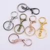 100/Lot 30mm Multi Colors nyckelkedjor Nyckelringar Tillbehör Runt guld Silver Color Lobster Clasp Keychain