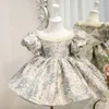 Robes de fille Infantile bébé fille robe tulle baptême pour les filles 1ère année anniversaire perles dentelle appliqué fête de mariage bal enfants vêtements 230331