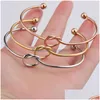 Chain Stainless Steel Heart Knot Bracelet For Women 3 Color Adjustable Open Wholesale Lucky Jewelryz Drop Delivery Jewelry Br Dhgarden Dhxhp