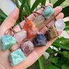 Irregular Ore Raw Mineral Natural Crystal Pendant Adjustable Rope Necklace Healing Amethyst Lapis Chakra Stone Pendulum Pink Crystal Collier