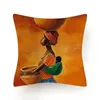Подушка африканская женщина с рисунком крышка заката ландшафт печатный 45x45 см декоративные подушки для броска льняная наволочка