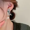 Dingle örhängen kadhufi kvinnor elegant blå kristall inlagd fjärilsform pärla pendel koreanska mode flickor örhängen bröllop smycken