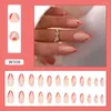 Faux Ongles 24pcs Long Amande Faux French Glitter Lines Love Heart Press On Full Cover Nail Tips Amovible