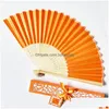 Party Favor White Hand Fan Paper Pocket Folding With Gift Box Church Summer DIY Decoration Supplies RRB16125 Drop Delivery H DHBKK