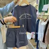 Clothing Sets 100% Cotton 16yrs toddler Boy Korean Loose Shortsleeved Shorts 2pcs Summer Sweatabsorbing Breathable Childrens Suit 230331