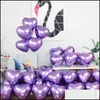 Other Festive Party Supplies Heartshaped Latex Balloon 50Pcs/Bag 10 Inch 2.2G Metal Balloons Birthday Valentine Festival D Dhcst