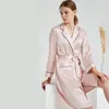 Roupa de sono feminina seda rosa sexy robe de casamento de noiva Bathorbe casual solto quimono banheiro mini discurso caseiro