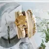Bracelet or pêche coeur métal PU cuir Bracelets pour femme mode 2023 multicouche large Wrap Bracelet à breloques femme bijouxBangle