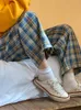 Damesbroeken Capris HomeProduct Centerharajuku Flatbottomswomen's Super Wide Been Trousers Women's Koreaanse hoge taille gecontroleerde pyjama's lente/zomer 230331