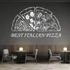 Wall Stickers Italian Pizza Slices Vinyl Wall Decal Sticker Pizza Western Restaurant Door Glass Shop Logo Decal Wall Painting Gift Decorative Art 230331