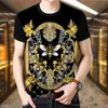 Camisetas de hombre Camiseta de manga corta de mediana edad y joven Verano Patrón de animal fino Moda Tendencia delgada Estilo salvaje Código L-4XL