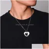 Pendant Necklaces 2Pcs Heart Love Puzzle For Women Men Never Fade Stainless Steel Couple Necklace Anniversary Valentines Day Dhgarden Dhgrp