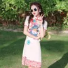 Vêtements ethniques Style chinois amélioration Qipao robe femmes mode impression élégant Cheongsam Vintage Sexy fendu courte fête