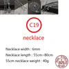 C19 S925 Sterling Silver Necklace Personalized Fashion Punk Hip Hop Style Versatile Retro Cross with Diamond Letter Shape Gift for Lover