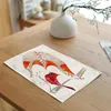 Table Napkin Tablecloth Abstract Animal Blue Yellow Bird Leaf Print Covers Napkins Mats Towels Coffee Kitchen Decor 42x32cm