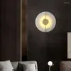 Wall Lamp H65 Copper Round Luxury Personality VillaLliving Room Background Decoration Bedroom El Project Marble LED