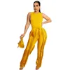 Womens Two Pant Piece Set Tassel Trousers Sleeveless Casual Suit Lace Summer Sexy