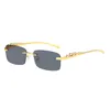 Lujo Nuevo Metal Leopard Head Gafas de sol sin bordes Marca de moda para hombres y mujeres Gafas ópticas Protección ocular para exteriores Gafas de sol retro