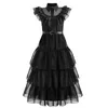 Cosplay Cosplay Wednesday Addams Cosplay per ragazza Costume Abiti per bambini Abiti da festa Carnevale Pasqua Costumi di Halloween 514 anni 23