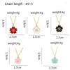 Pendant Necklaces Fashion Cherry Flower Necklace For Women Romantic Red Blue White Black Pink Blossom Collar Party Jewelry