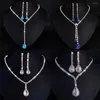 Necklace Earrings Set Wholesale Crystal Tennis Drop Sets Bridal Bridesmaid Wedding Engagement Jewelry Rhinestone