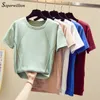 Women's T-Shirt T Shirts Female Soft Cotton Casual Women Tops Shirts Summer T-Shirt Elastic Short Sleeve undershirt Ladies Tshirt harajuku 230421