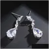 Stud Cubic Zirconia Earring for Women Teardropörhängen med Marquis och päronformade dinglar när brudtärna Jewelryz droppe Deliv Dhgarden Dhio7