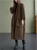 Femmes Trench Coats Femme Hiver pour Femmes Lâche Longue Grande Poche À Capuche Veste Décontractée 230331