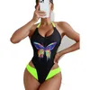 ワンピースの水着女性水着を押し上げるモノキニセクシーなスリミングビーチウェアバススーツ夏の水泳スーツBATHER FEMAL6100044