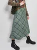 Jupes nom hiver dames grand velours Plaid taille haute jupe plissée 2023 femmes mode fête rétro élégant balançoire