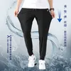 Mäns byxor Ice Silk Sports Long Pants Men's Loose All-Match Trend Ultra-Thin Elastic Drape Leggings Casual Pants W0325