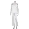 Vêtements de nuit pour femmes Hiloc Chic Satin Pyjamas avec plumes Femmes Ensembles Pantalon Noir Spaghetti Strap Home Costume Blanc Pantalon Costumes 230330