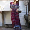 Vestidos casuais bohemian imprimir vestido longo mulheres maxi estampa floral hippie vestidos vestidos chique na marca boho 2023