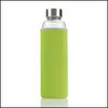 Water Bottles 22Oz Glass Bottle Bpa Sports Single Layer High Temperature Resistant With Tea Filter And Nylon Drop Delivery Home Gard Dhrp2