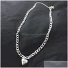 Hanger kettingen Nieuwe mode schattige hart choker ketting voor vrouwen goud sier ketting slot ketting hoge kwaliteit charme love acce dhgarden dhcoj