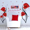 Wandstickers DIY Romantisch Rood Anthurium Bloemvlinder Wall Decal Papier PO frame Citaat Huisdecoratie Verwijderbaar Vinyl PVC Slaapkamer Decoratie Decal 230331