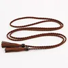 Belts Fashion Women Belt Braided Hand-knitted Long String Waistband With Tassel Dress Sweater Waist