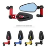 New 1 Pair 7/8" 22mm Motorcycle Rearview Mirrors Universal Blue Glass Scooter Bar End Handlebar Mirror Bicycle Rear View Mirror
