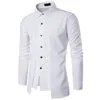 Camisas casuales para hombres Vestido para hombres Blanco Verano Fino Mezcla de algodón sin hierro Polo Tamaño asiático Manga larga para hombres Tallas grandes 3XL-8XL 230331