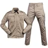 Survêtements pour hommes Outdoor Military Tactical Suit Men's All Terrain Camouflage Suit Multi Color Revers Coat Men Multi Pocket Zipper MC Two-piece Set W0322