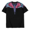 T-shirt da uomo e da donna a maniche corte in cotone alato blu Chaopai MB Premium Jungle Blue Winged