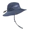 Chapeaux de soleil en maille casquettes de pêche Protection solaire UV chapeau de seau à large bord été respirant pour la randonnée jardin Safari plage voyage Bonnet