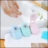 Soaps 50Pcs/Box Disinfectant Soap Paper Convenient Washing Hand Outdoor Portable Disposable Sheet Mixed Box Send Drop Delivery Home Dhf08