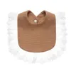 Accessoires pour cheveux Style coréen Bébé Gaufre Alimentation Bavoir Bavoir Ruffle Nourrissons Serviette De Salive Doux Coton Burp Chiffon Pour Born Toddler Enfants Bavoirs