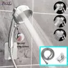 Bathroom Shower Heads Zloog 3 Modes Adjustable Silver Black Shower Head High Pressure Handheld Showers Pressurized Bathroom Showerhead Set with Hose 230331