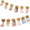 Bannerflaggor 12 månader Po Frame Banner Första Happy Birthday Party Decorations Kids 1st Baby Boy Girl 1 Ett år Födelsedagstillbehör 230331